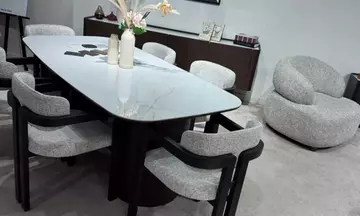 Maksi Yemek Odası Takımı (Konsol Üstü Porselen-Acı Kahve)