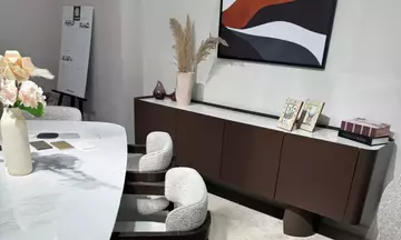Maksi Yemek Odası Takımı (Konsol Üstü Porselen-Acı Kahve)