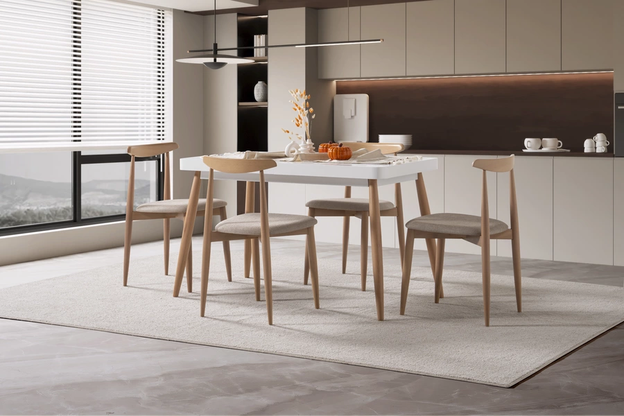 Rolla (Beyaz Meşe) Masa Takımı