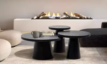 Konik Meşe Sehpa Set (3'lü)