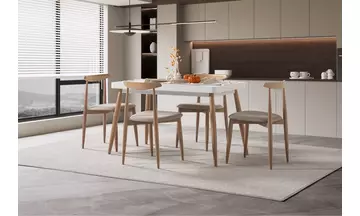 Rolla (Beyaz Meşe) Masa Takımı