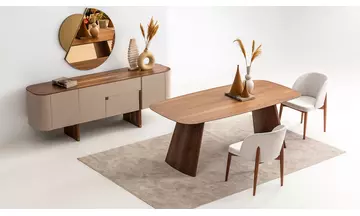 ORİGAMİ BEJ CEVİZ Yemek Odası Takımı
