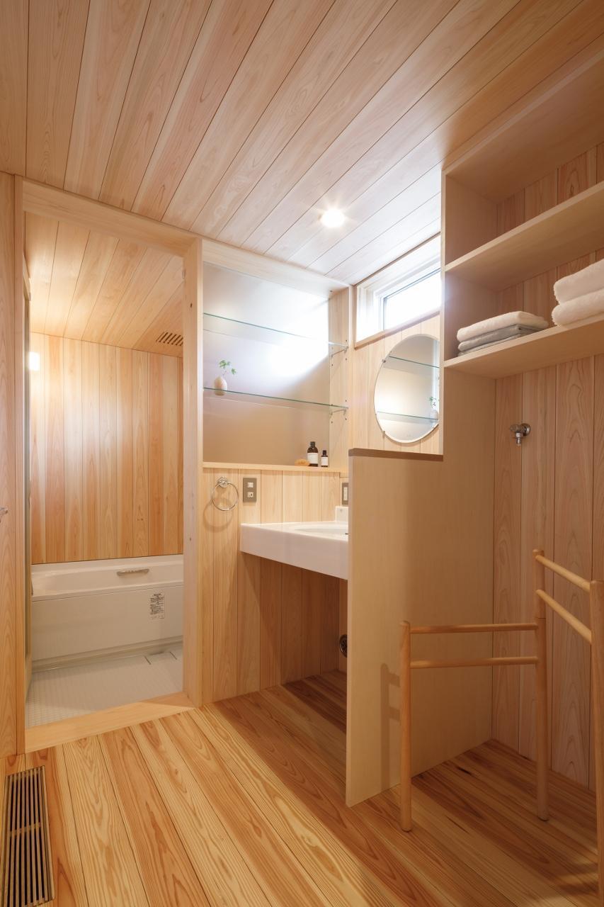 シンプル・ナチュラル・自然素材・和風・和モダンな洗面所・脱衣所の実例写真