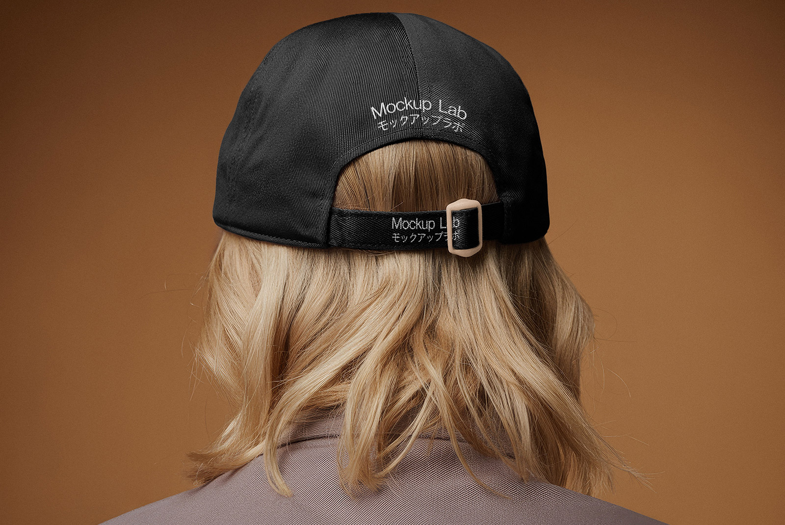 Front view of a white cap mockup with customizable logo placement and realistic fabric texture.
