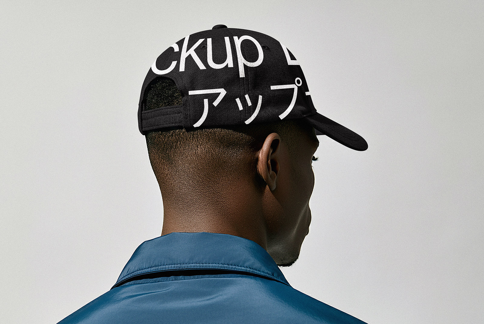 Front view of a baseball cap mockup with customizable design area and realistic fabric texture.