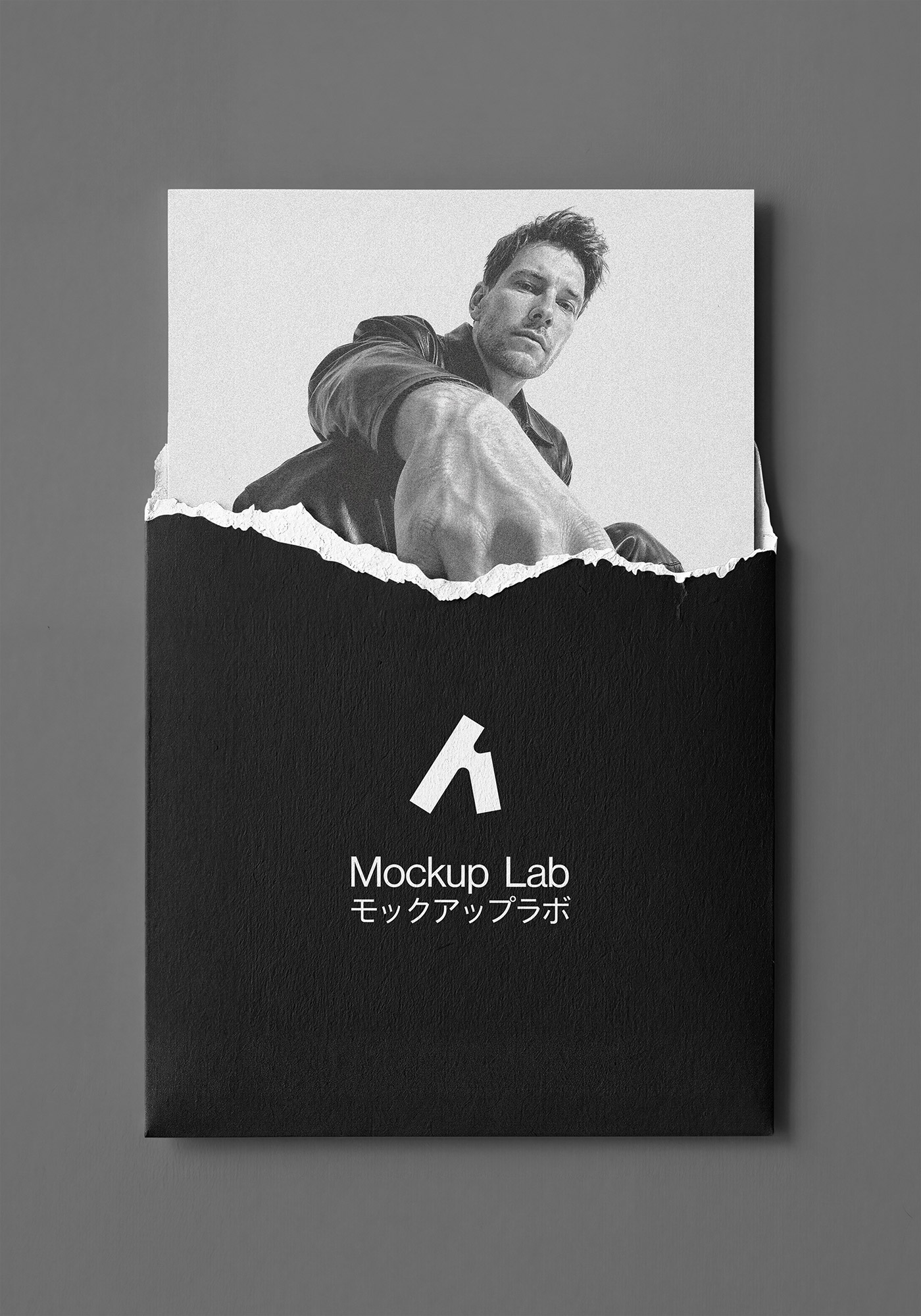 Overhead view of a single paper sheet mockup with a subtle shadow.