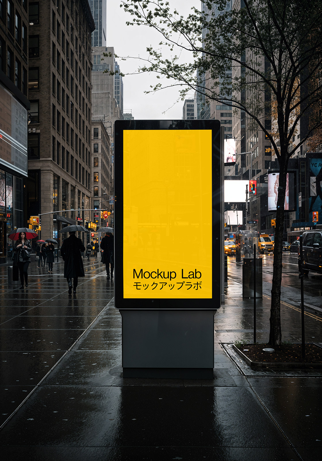 Front view of a digital screen mockup displaying a clean, modern interface design.
