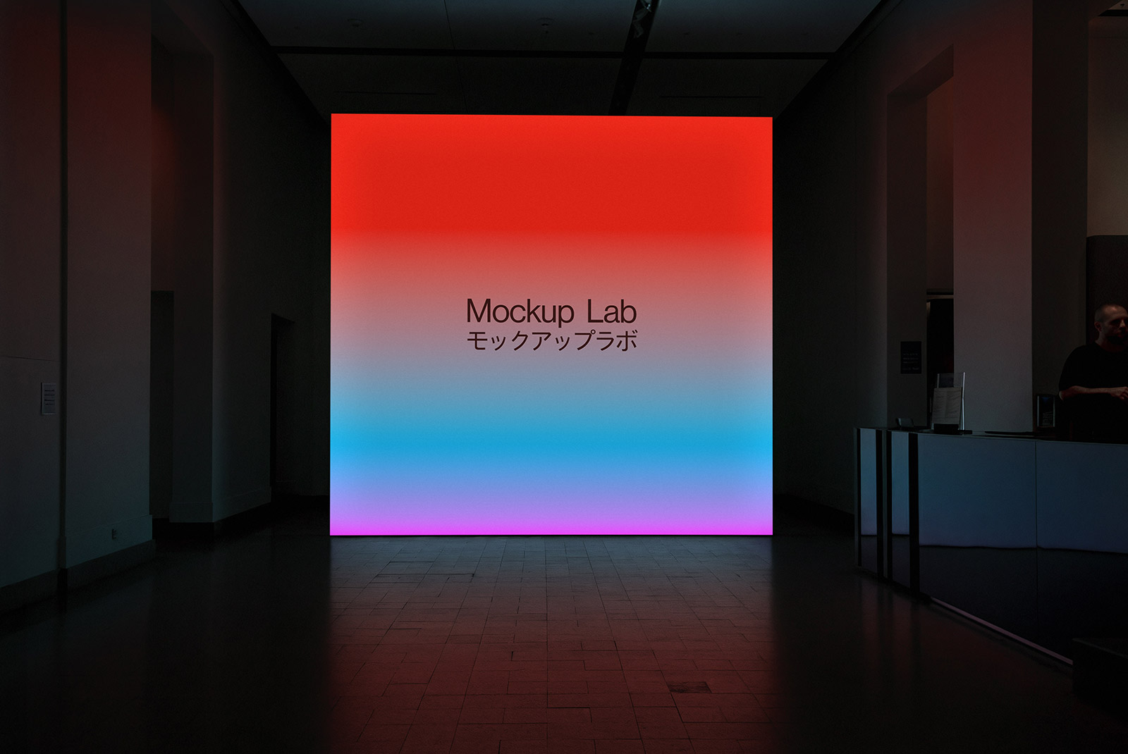 Front view of a sleek digital screen mockup displaying a modern user interface design.