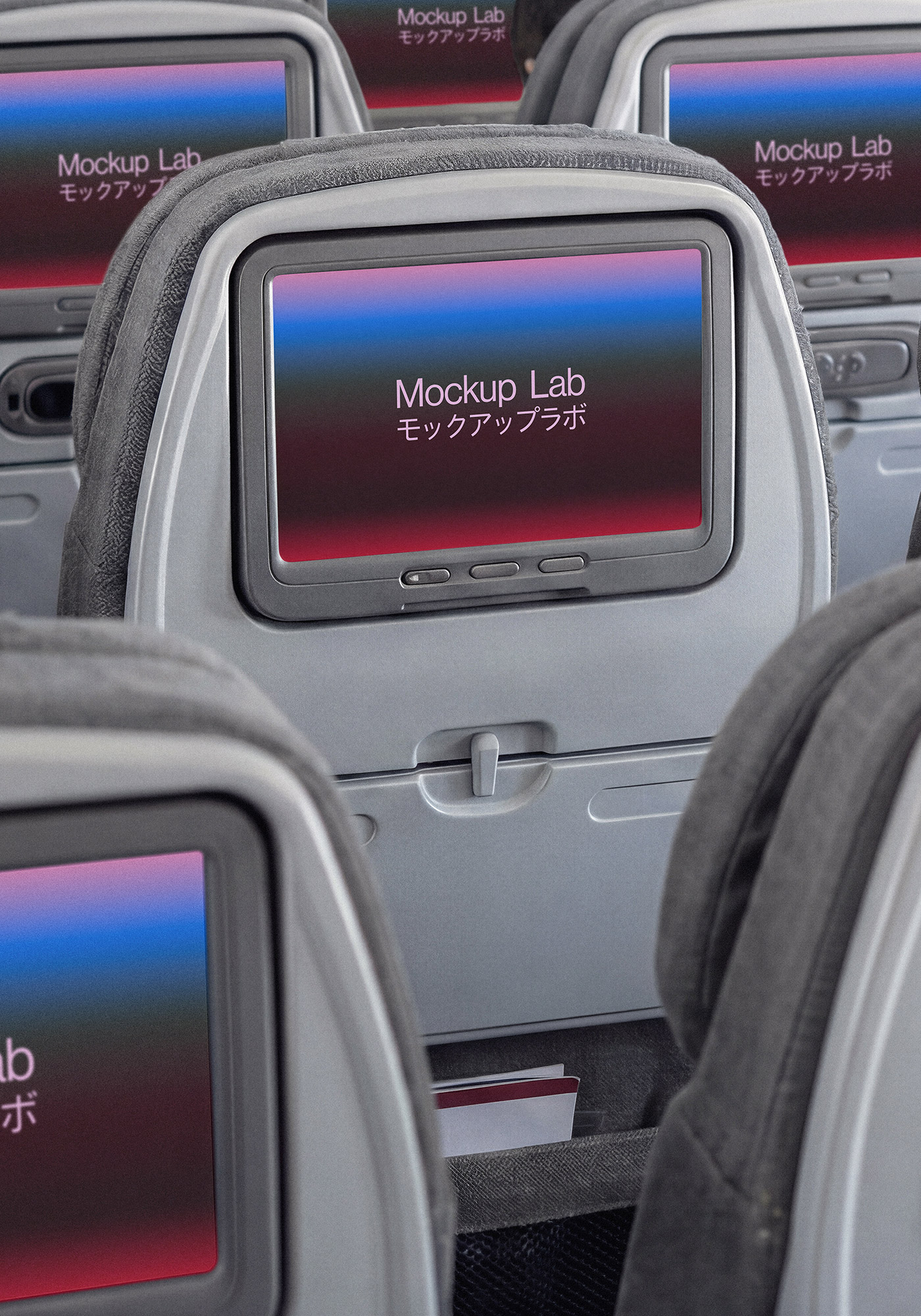 Multiple digital screens displaying various interface designs on a clean background.