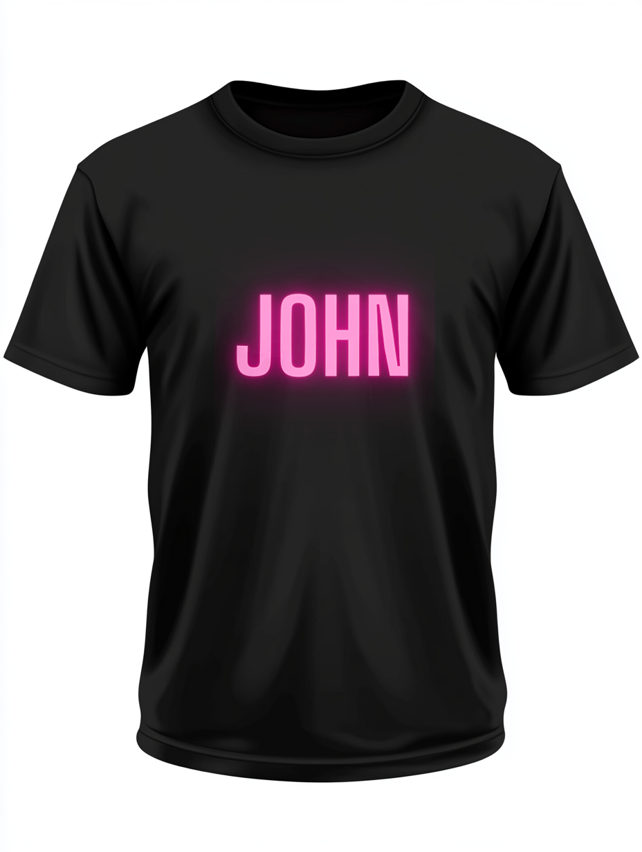 Personalized Graphic Tee in Black: Custom "JOHN" Design