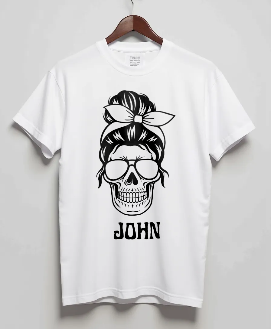 JOHN's Personalized Skull Design T-Shirt - Unique Style