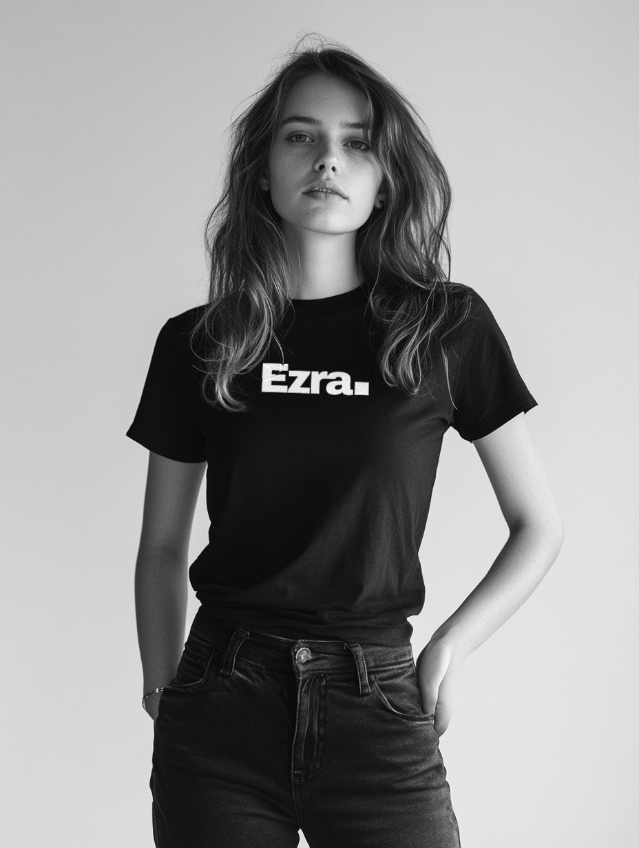 EZRA" Personalized EZRA T-Shirt - Unique Black Tee with Stylish Print