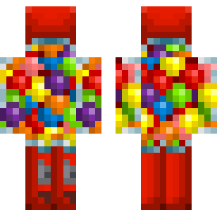 Crimson Mosaic Chaos Skin - Abstract Minecraft skin for Bedrock 1.21
