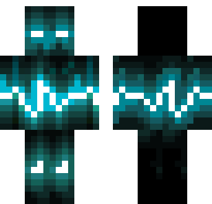 Teal Lightning Phantom Skin - Abstract Minecraft skin for Bedrock 1.21