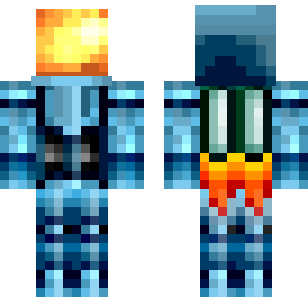 Cosmic Flame Warrior Skin - Abstract Minecraft skin for Bedrock 1.21