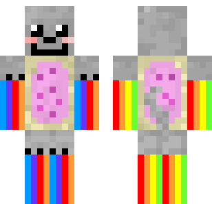 Rainbow Pixel Warrior Skin - Abstract Minecraft skin for Bedrock 1.21