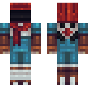 Crimson Pirate Captain Skin - Abstract Minecraft skin for Bedrock 1.21