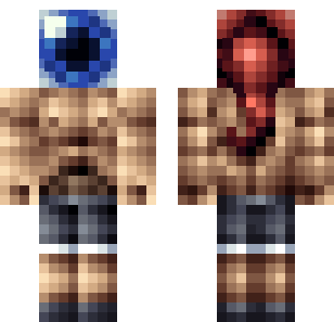Crimson Hooded Wanderer Skin - Abstract Minecraft skin for Bedrock 1.21
