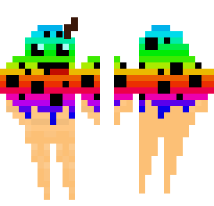 Rainbow Zombie Warrior Skin - Abstract Minecraft skin for Bedrock 1.21