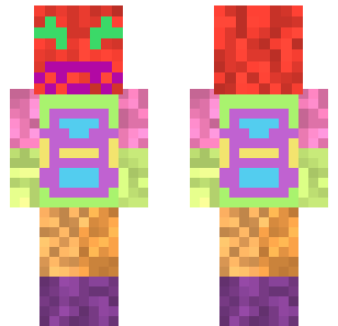 Emerald Pixelated Warrior Skin - Abstract Minecraft skin for Bedrock 1.21