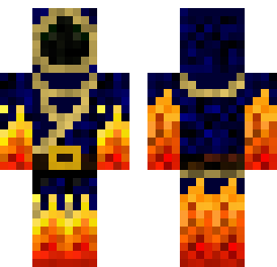 Flame Warrior Guardian Skin - Abstract Minecraft skin for Bedrock 1.21