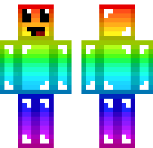 Rainbow Gradient Warrior Skin - Abstract Minecraft skin for Bedrock 1.21