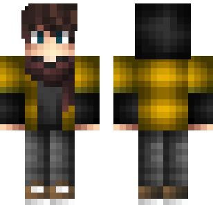Golden Hoodie Explorer Skin - Boys Minecraft skin for Bedrock 1.21