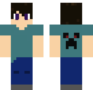 Emerald Creeper Hunter Skin - Boys Minecraft skin for Bedrock 1.21