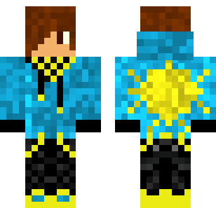 Aqua Lightning Warrior Skin - Boys Minecraft skin for Bedrock 1.21