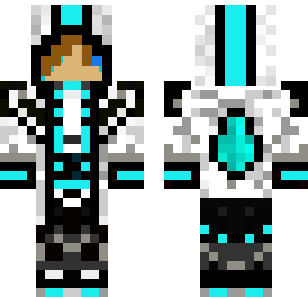 Cyan Armored Knight Skin - Boys Minecraft skin for Bedrock 1.21