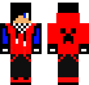 Crimson Creeper Warrior Skin - Boys Minecraft skin for Bedrock 1.21