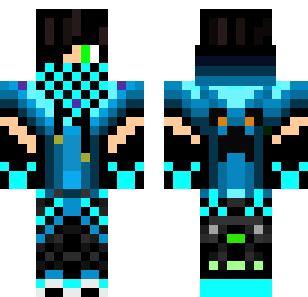 Cyber Frost Warrior Skin - Boys Minecraft skin for Bedrock 1.21