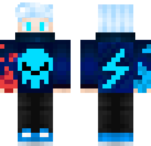 Frost Lightning Warrior Skin - Boys Minecraft skin for Bedrock 1.21