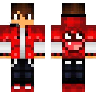 Scarlet Hoodie Ninja Skin - Boys Minecraft skin for Bedrock 1.21