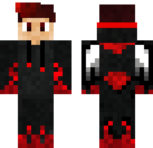 Crimson Spotted Shadow Skin - Boys Minecraft skin for Bedrock 1.21