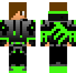 Emerald Circuit Armor Skin - Boys Minecraft skin for Bedrock 1.21