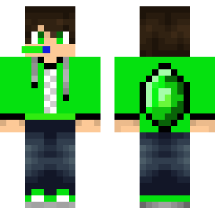 Emerald Tech Guardian Skin - Boys Minecraft skin for Bedrock 1.21