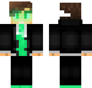 Emerald Shadow Agent Skin - Boys Minecraft skin for Bedrock 1.21