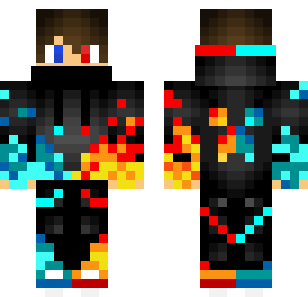 Elemental Fire Warrior Skin - Boys Minecraft skin for Bedrock 1.21