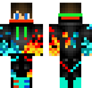 Cosmic Fire Warrior Skin - Boys Minecraft skin for Bedrock 1.21