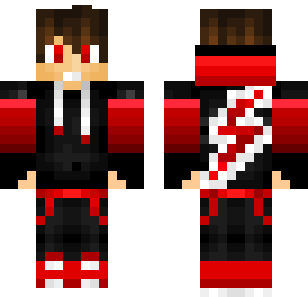 Crimson Vest Demon Skin - Boys Minecraft skin for Bedrock 1.21
