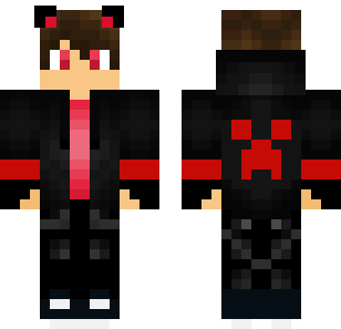 Scarlet Devil Horns Skin - Boys Minecraft skin for Bedrock 1.21