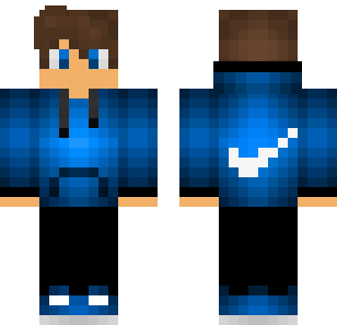 Azure Lightning Hoodie Skin - Boys Minecraft skin for Bedrock 1.21