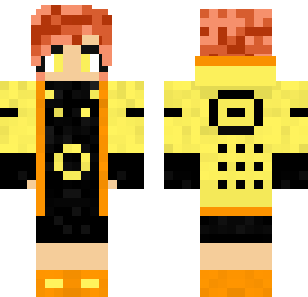 Golden Flame Warrior Skin - Boys Minecraft skin for Bedrock 1.21