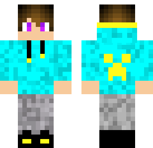Aqua Lightning Adventurer Skin - Boys Minecraft skin for Bedrock 1.21