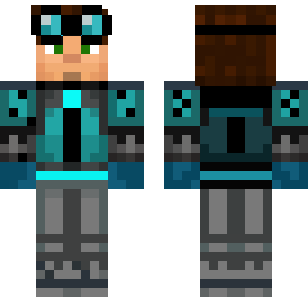 Cyan Tech Explorer Skin - Boys Minecraft skin for Bedrock 1.21