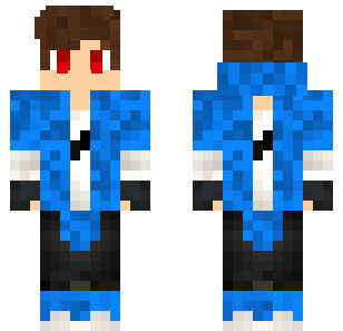 Blue Lightning Hoodie Skin - Boys Minecraft skin for Bedrock 1.21