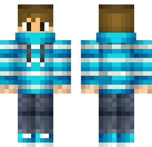 Aqua Striped Swimmer Skin - Boys Minecraft skin for Bedrock 1.21