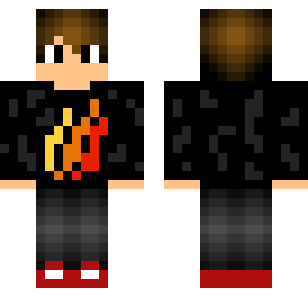 Fire Hoodie Hero Skin - Boys Minecraft skin for Bedrock 1.21