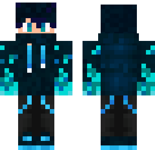 Aqua Shadow Warrior Skin - Boys Minecraft skin for Bedrock 1.21